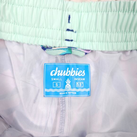 Chubbies Men's Night Faunas Swim Shorts Navy Leaf Sz Small - Picture 2 of 5